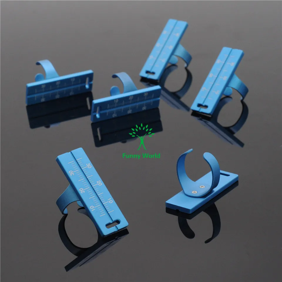 

New 6 Pcs Dental Endo Aluminium Finger Rulers Span Measure Scale Blue