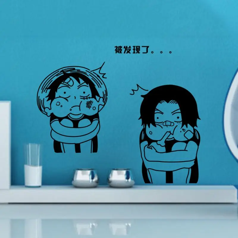 

CHM ONE-PIECE Ace and luffy -WallDecal-comics and animation Sticker Logo Decal Vinyl Wall Decals Pegatina Quadro Parede Decor 1
