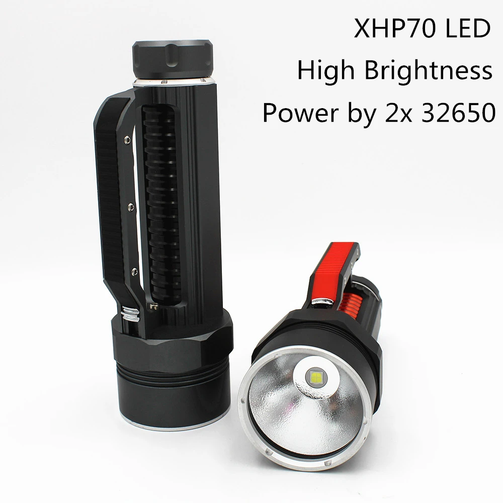 

High Brightness XHP70 LED Diving Flashlight 5000LM Light Torch Lamp 32650 Battery AC Charger