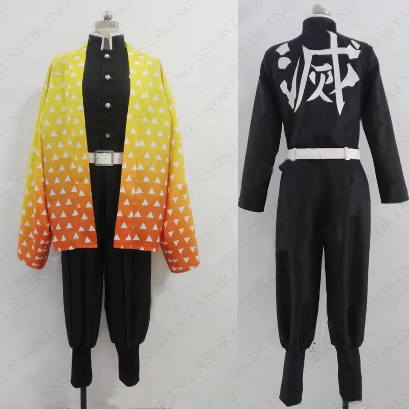 

Anime Demon Slayer Kimetsu no Yaiba Tanjiro Agatsuma Zenitsu Cosplay Costume Custom made