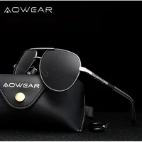 AOWEAR Aviation lunettes de soleil polarisées hommes en aluminium conduite miroir lunettes de soleil mâle marque concepteur rétro lunettes accessoires gafas 3