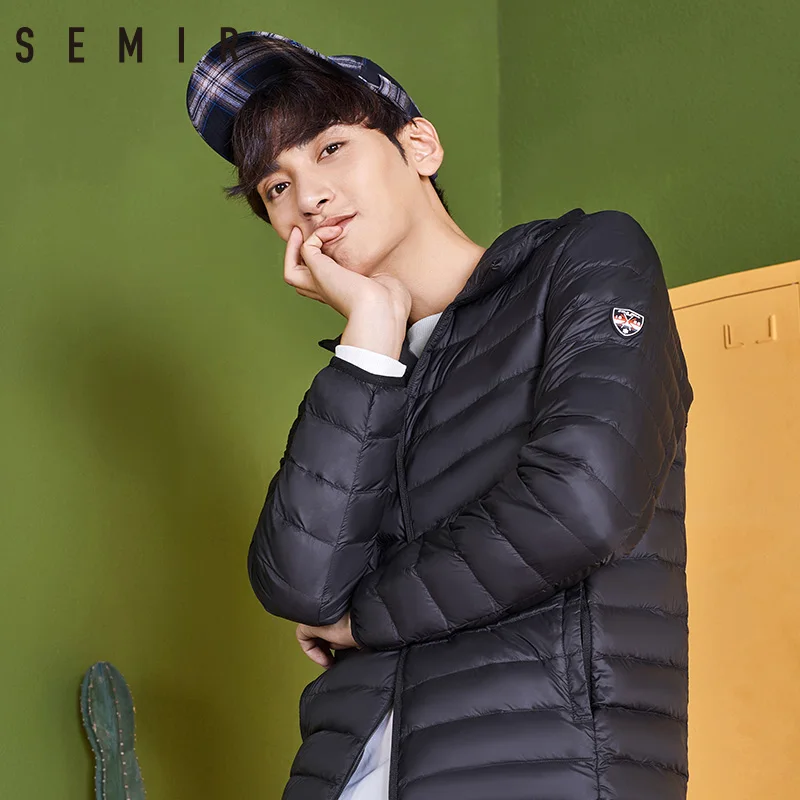 SEMIR 90% утиный пуховик для мужчин сверхлегкая теплая зимняя куртка Мужская одежда