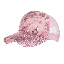 F& U Летняя женская бейсболка s с блестками бейсболка с сеточкой и регулируемым ремешком модные шапки Snapback спортивная Цветочная Регулируемая летняя шляпа 3 цвета