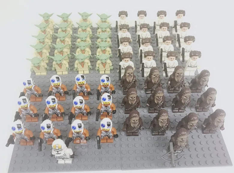 

16pcs Star Wars Clone STORM Trooper Clone soldier with weapons Rebels Imperial Leia Yoda legingly Building block Mini Kid toy