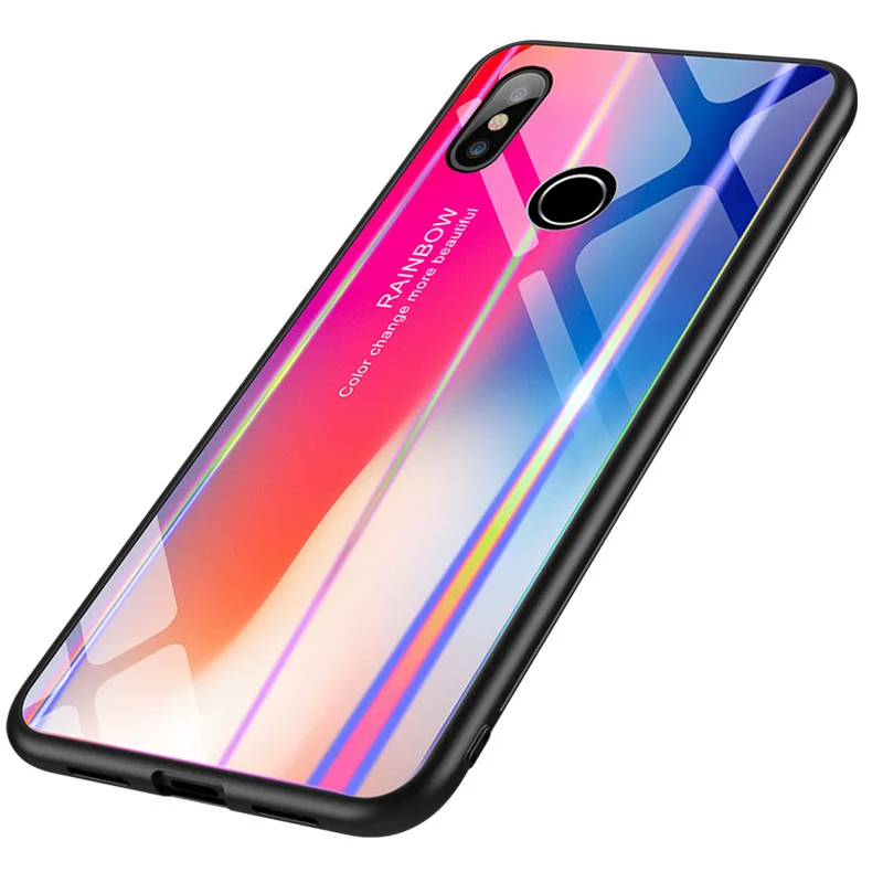 

Luxury Gradient Phone Case for iPhone X Xs Max Glass Back Cover Silicone Soft Edge Coque Case for iPhone 6 6s 7 8 Plus shell bag