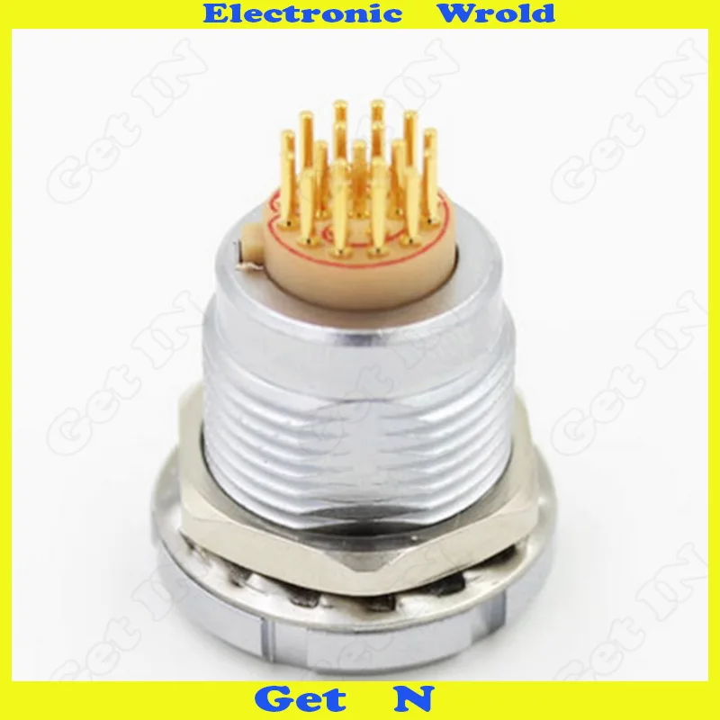 

3pcs  Aviation 1B ECG Connector Short Straight Pin Multi-core Socket PCB Board Welding With Double Nut