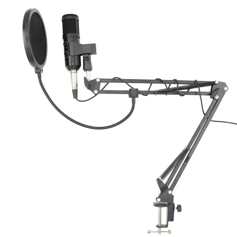 

BM 900 Condenser USB Microphone Studio With Stand Tripod Pop Filter Mic For Computer Karaoke PC Adjustable volume BM 800