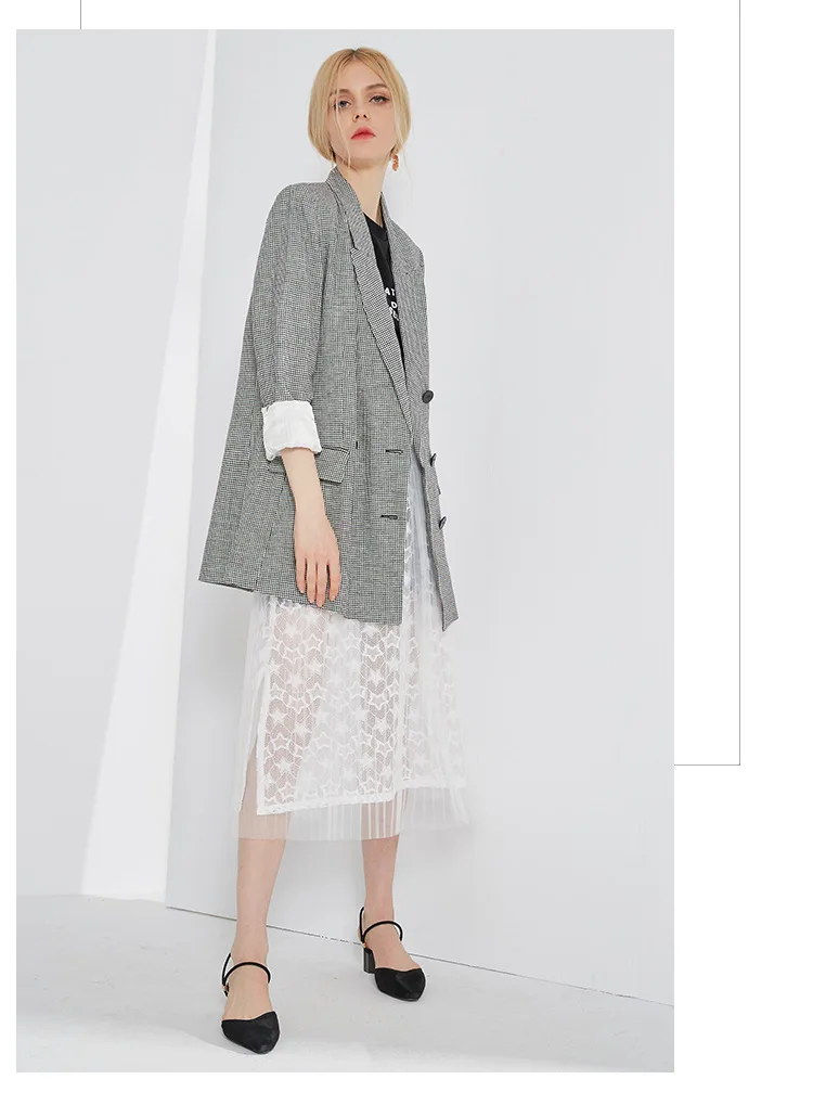 Fashion classic plaid blazers coat 2018 Autumn slim fit women's jackets coat D272