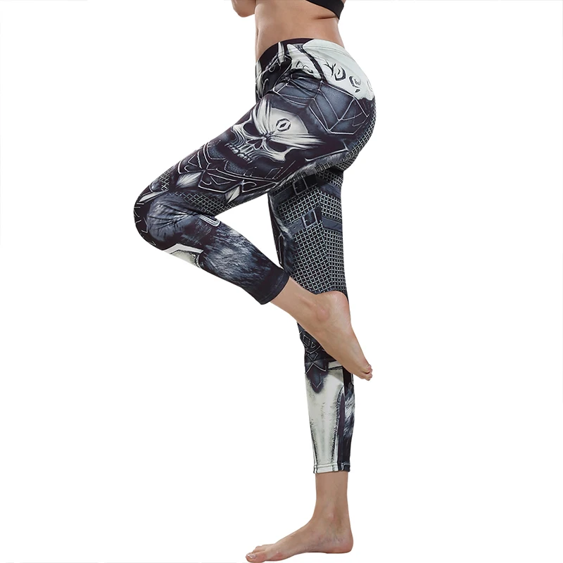 

ZOGAA Brand 2019 Skull Leggings Women Skeleton Ladies Black 3d armor Print Metal Trousers Gothic Elastic Womens Leggings Pants