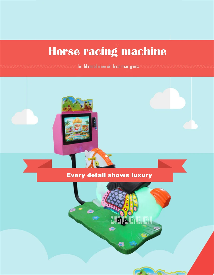 3D Horse Racing Game Machine Music Video Screen Children's Horse Riding Swing Machine Rocking Car coin-operated Game Machine