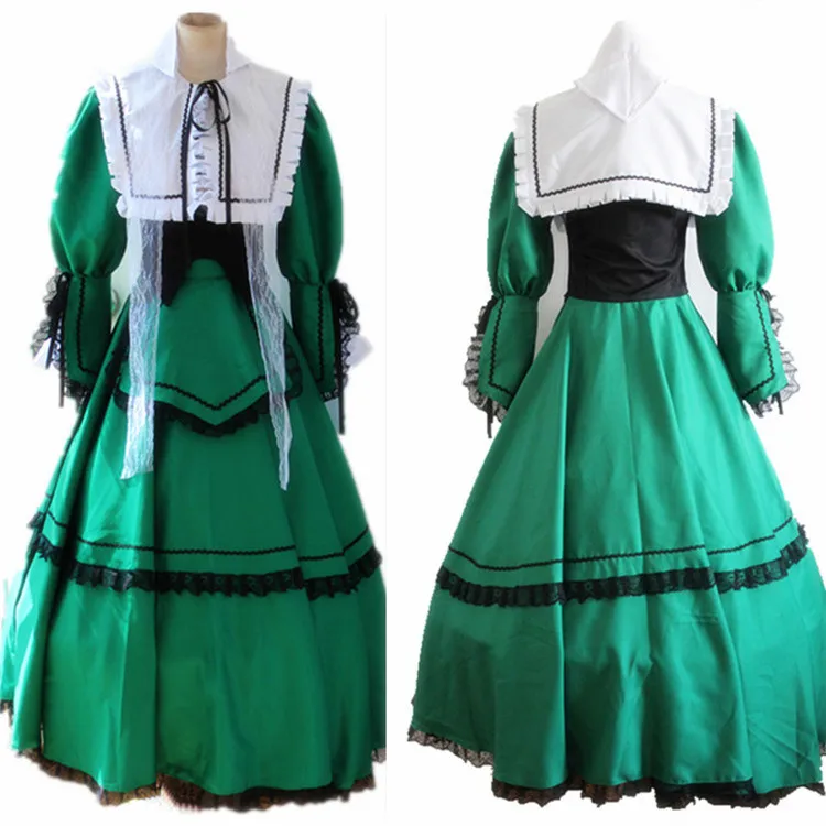 Аниме Peach Pit Rozen Maiden Reiner Rubin Shinku карнавальный костюм красное платье лолиты +