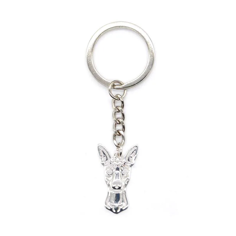 

2019 Women's Miniature Pinscher With Natural Ears Key Chains Women Silver Plated Alloy Dog Shaped Key Chains