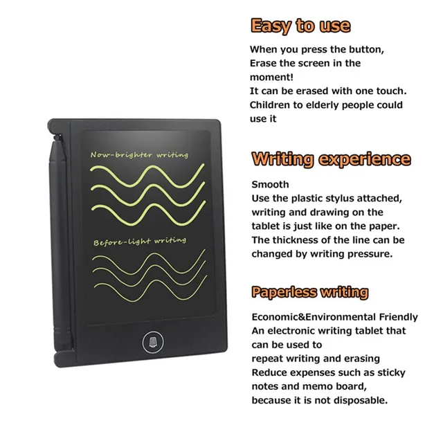 Drawing Toys 4.4″ LCD Writing Tablet Erase Drawing Tablet Electronic Paperless Handwriting Pad Kids Writing Board Children Gifts