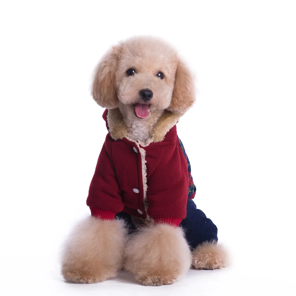 

Dogs Clothes Hoodie Jumpsuit Four Leg Clothing For Dogs 100% Cotton Pet Dog Costume Warm Winter Coat