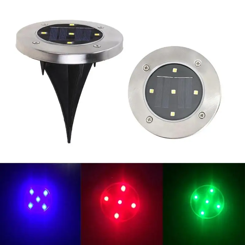 

5 LED Solar Light Waterproof Sunlight Red Green Blue Lighting Floor Outdoor Ground Garden LED Lamp