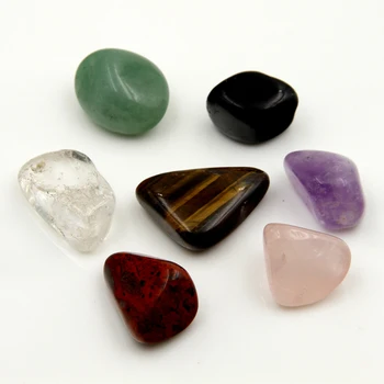

Amethyst Rose quartz Red Jasper Black obsidian Green aventurine Clear crystal Tiger eye Tumbled Stone Beads Chakra Healing Reiki