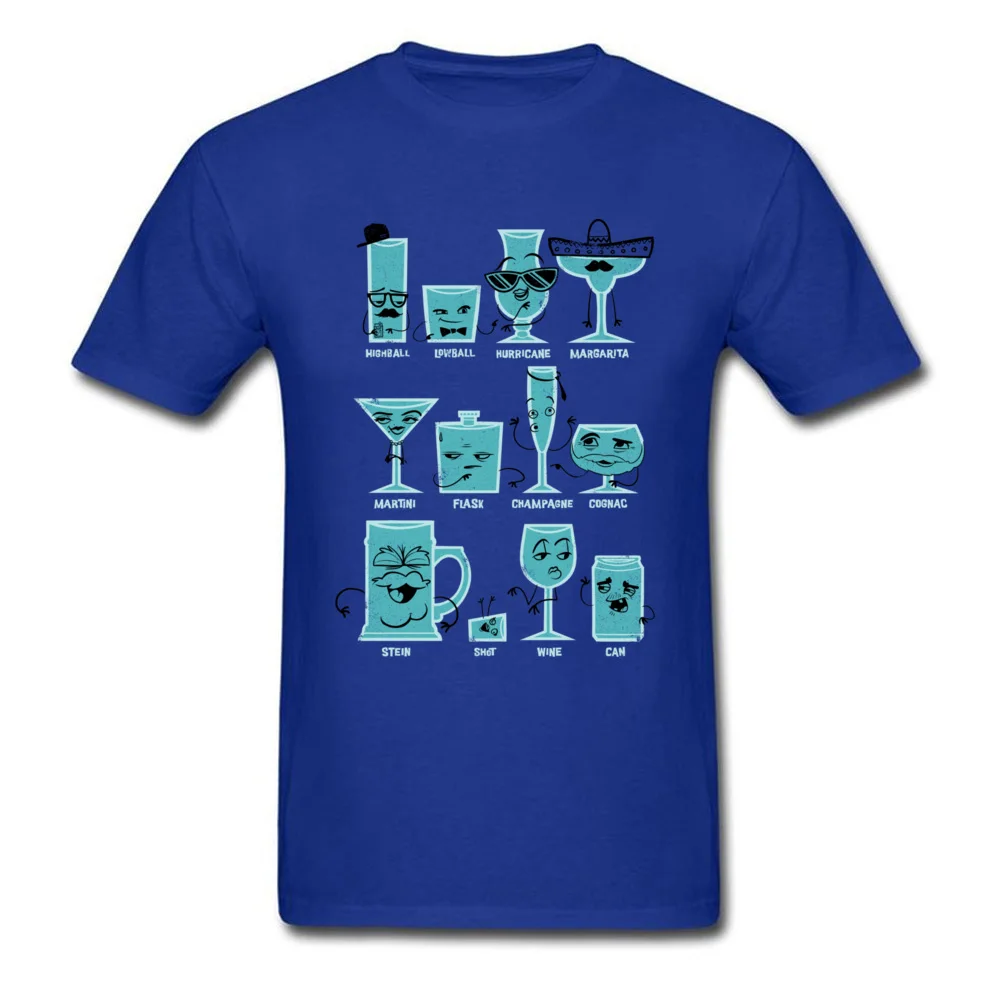 Field Guide to Alcoholic Drinkware Classic Short Sleeve Custom T Shirts Cotton Crew Neck Boy T Shirt Tops T Shirt VALENTINE DAY Field Guide to Alcoholic Drinkware blue