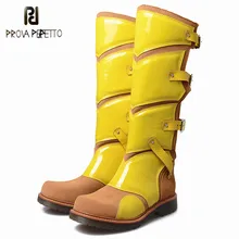 Prova Perfetto/ г., осенне-зимние высокие сапоги на тонком толстом каблуке однотонные женские сапоги до колена с плюшевой подкладкой