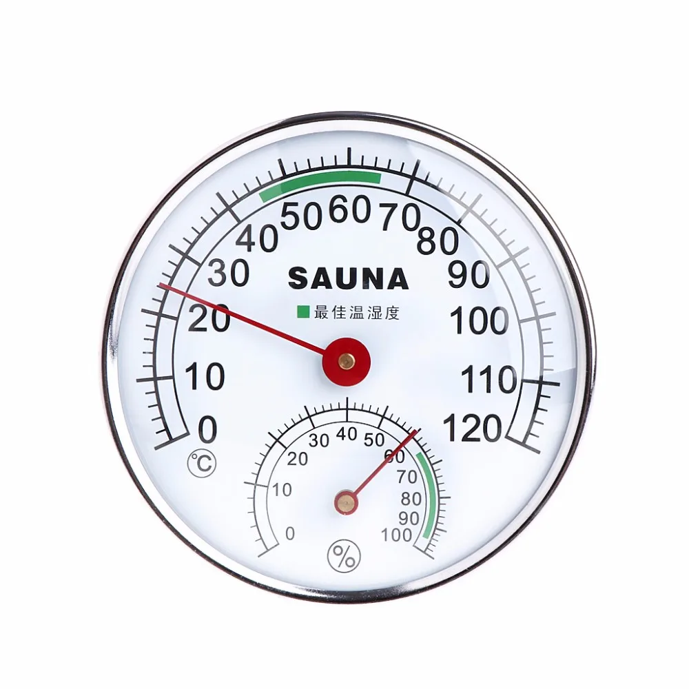 Термометр с указателем и гигрометром из нержавеющей стали для сауны, аналоговый измеритель температуры и влажности