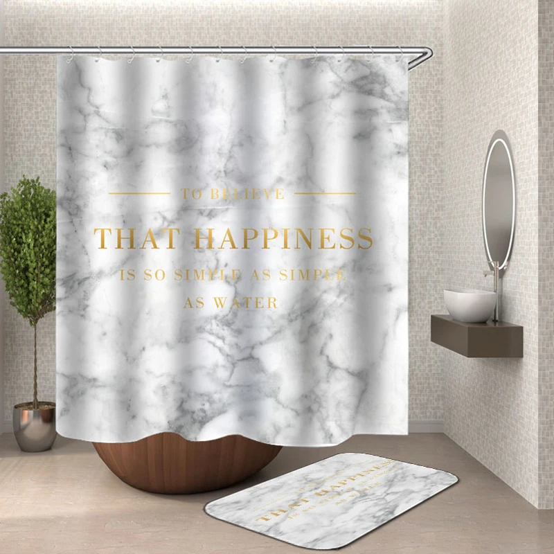 

Nordic Polyester 3d Shower Curtains Gold Bathroom Curtains Bathroom Curtains Waterproof Thickened Mildew Divider Curtain Shower