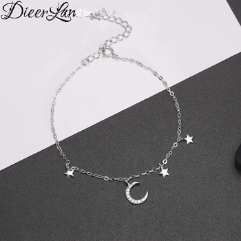 

DIEERLAN Drop Shipping 925 Sterling Silver Crystal Moon Bracelets Fashion Bracelet For Women sterling-silver-jewelry