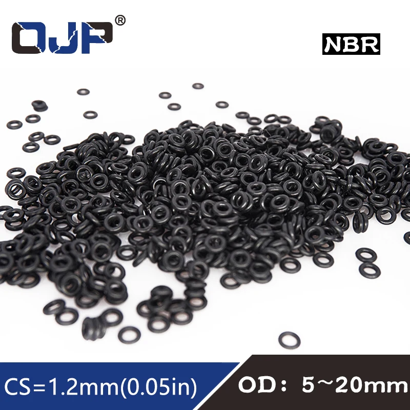 

50PCS/lot Rubber Ring Black NBR Sealing O-Ring CS1.2mm OD5/5.5/6/6.5/7/8/9/10/11/12/13/14/15/16/17/18/19/20mm O Ring Gasket.-.