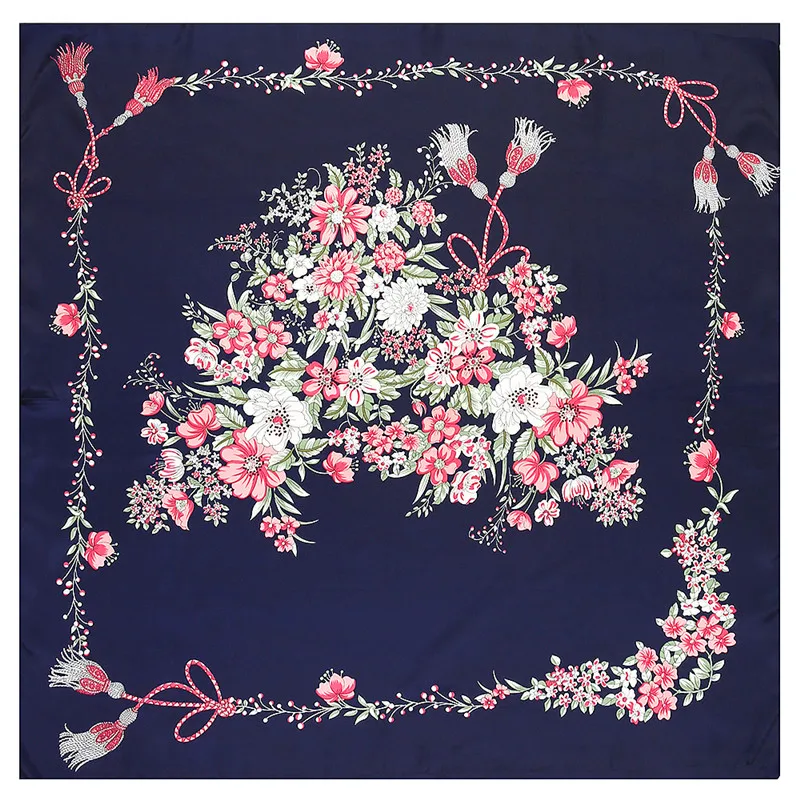 Luxury Brand Women Scarf 90x90cm Square Bandana For Head Large Hijab Silk Letter Scarfs Ladies Female Shawl Scarves Warps |