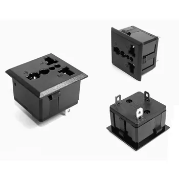 

10pcs/lot AC power socket Universal US EU UK AU Europe German Electrical Industrial socket Plug 3 hole outlet socket Plug