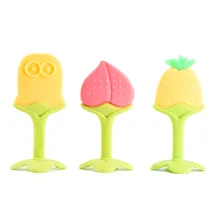 

New Baby Teether Silicone Fruit Shape Baby Teething Toys Baby Dental Care Tooth Training Safety Teether