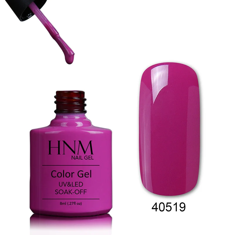 HNM цветной флакон УФ-гель для ногтей 8 мл Чистый Цвет Гель-лак для ногтей длительного действия Гель-лак замочить от УФ Led Nail Art Laquer - Цвет: 40519
