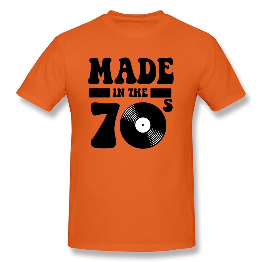 Made in the 70s 17183 100% Cotton Men Short Sleeve Tops T Shirt Design Summer Top T-shirts Comics Tops Shirt Hip Hop Crew Neck Made in the 70s 17183 orange