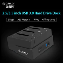 ORICO 6638US3-C USB 3.0 sata 2.5»/3.5» Off-line Clone Hdd Docking Station EU Plug — Black (No Hard Disk)