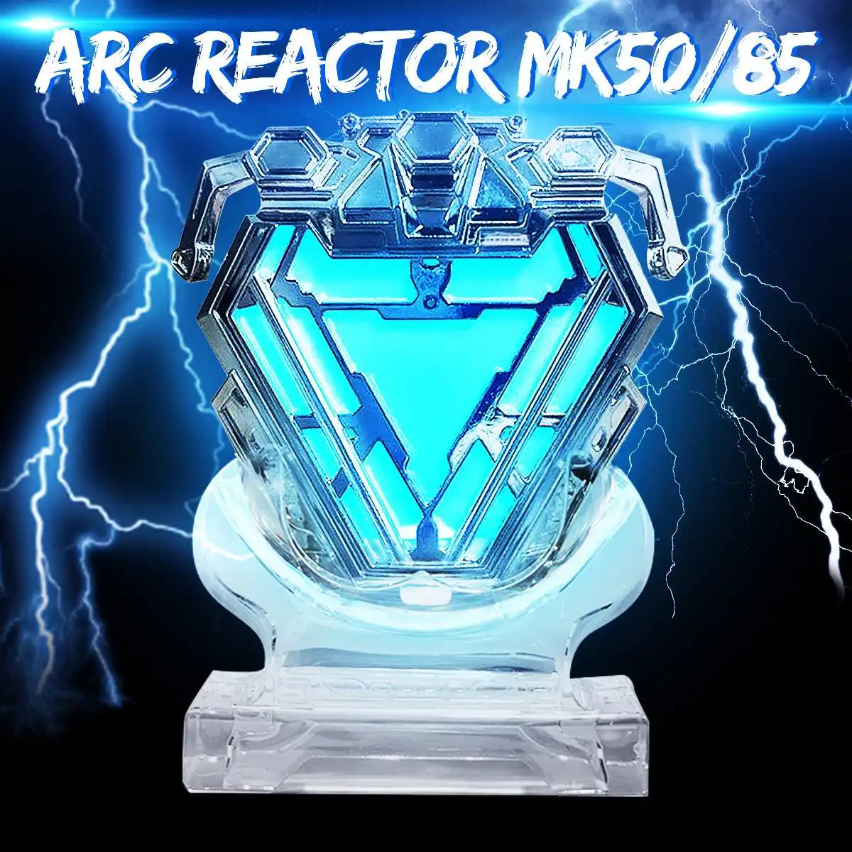 

1:1 scale Arc Reactor Men Chest LED Light MK50 Action Figure Model with Stand Toys Dolls Movie Props DIY Model Kit Gits