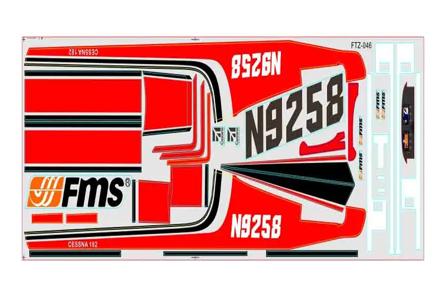 

FMS 1400m / 1.4m Cessna 182 Sky Trainer 182 Decal sheet Stickers MG305 Blue Red RC Airplane Model Plane Aircraft Spare Parts