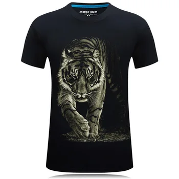 

Mens 2D Printed t-shirts Print Tiger Short Sleeve Graphic Tee Shirts Round Tops Animals T-Shirt Anime T Male Shirt Homme