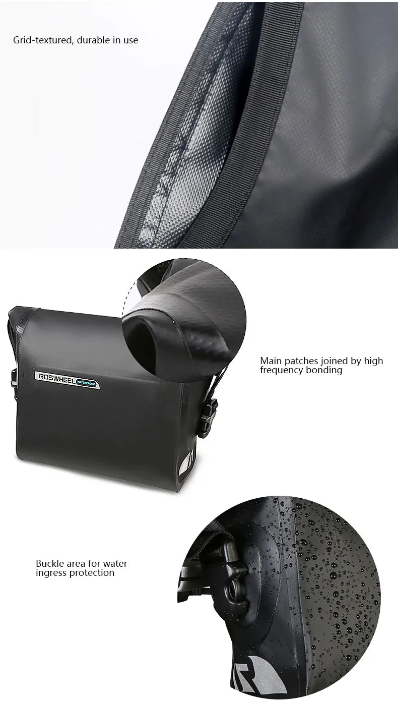 Clearance ROSWHEEL Hot New 3L Bicycle Bag Water Proof MTB Bike Handlebar Front Basket PVC Pannier Pouch Cycling Holdings Accessories 2