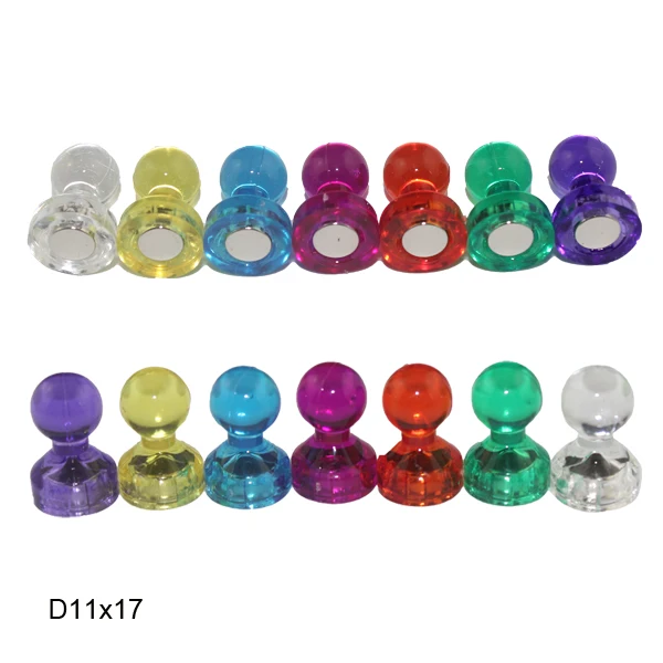 D11x17mm 7 colors 14pcs a lot powerful neodymium permanent stamp fridge magnet, whiteboard paper holding fastener,magnetic drawing pin  (2)