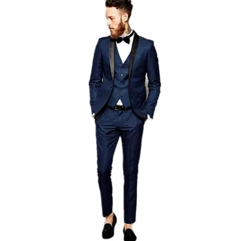 

2018Custom Made Fashion Mens Suits Blue Slim Fit terno Groom Formal wedding suits for men Tuxedos terno masculino men suit