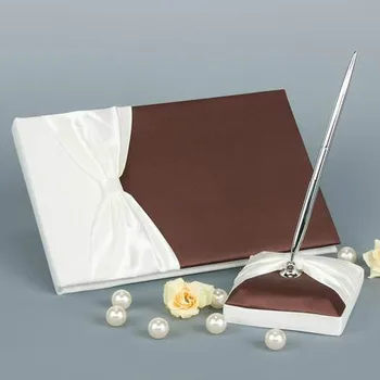 

Elegant Satin Guestbook & Pen Set