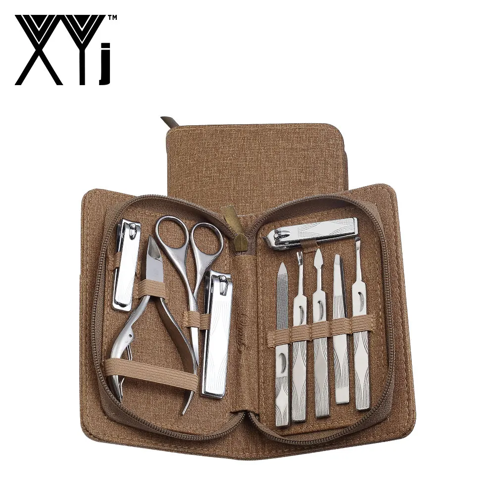 XYj 10 in 1 Manicure Set Pedicure Kit Nail Art Tools Clipper Stainless Steel Care Professional Grooming kit | Красота и здоровье