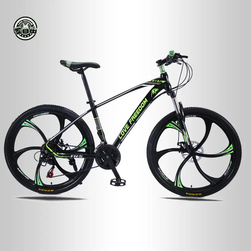 Love Freedom 21 Speed Mountain Bike 26-Inch High-Carbon Steel Dual Disc Brakes One Wheel Speed Damping Men Women Student Bicycle Love Freedom 21 Speed Mountain Bike 26-Inch High-Carbon Steel Dual Disc Brakes One Wheel Speed Damping Men Women Student Bicycle