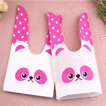 

Wholesale 50pcs/lot 10x17cm Lovely Rabbit Ear Sachet Plastique for Pokemon Party Bolsa Regalo for Bakery Cookies Bags