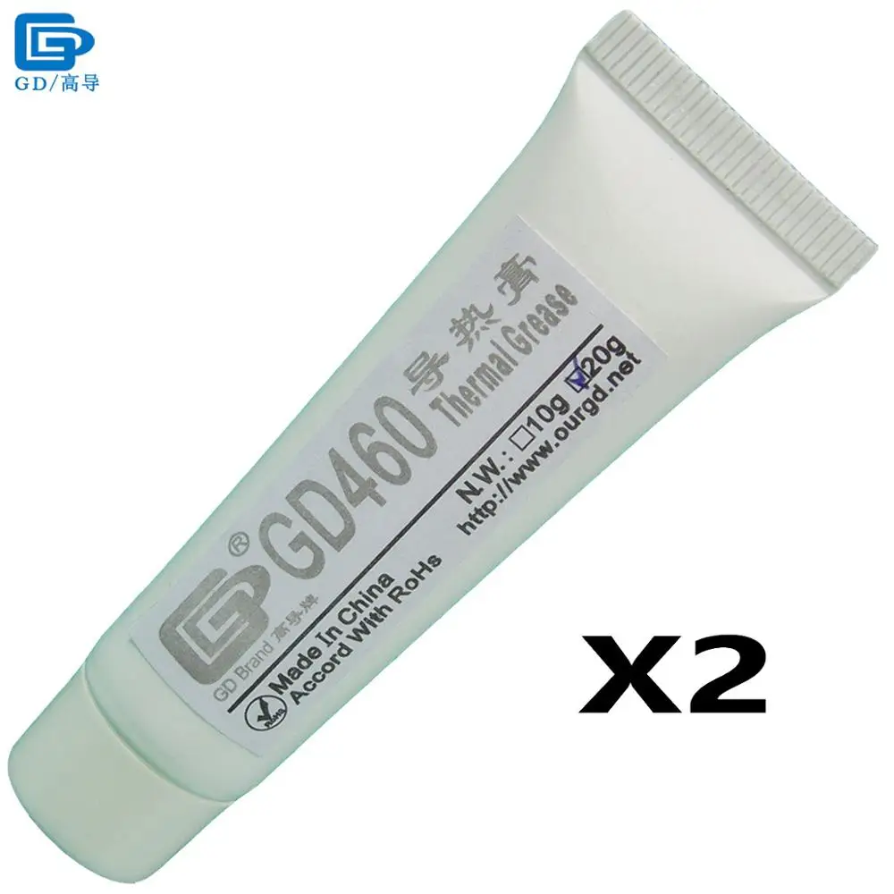 

GD460 Thermal Conductive Grease Paste Silicone Plaster Heat Sink Compound 2 Pieces Net Weight 20 Grams Silver for LED CPU ST20