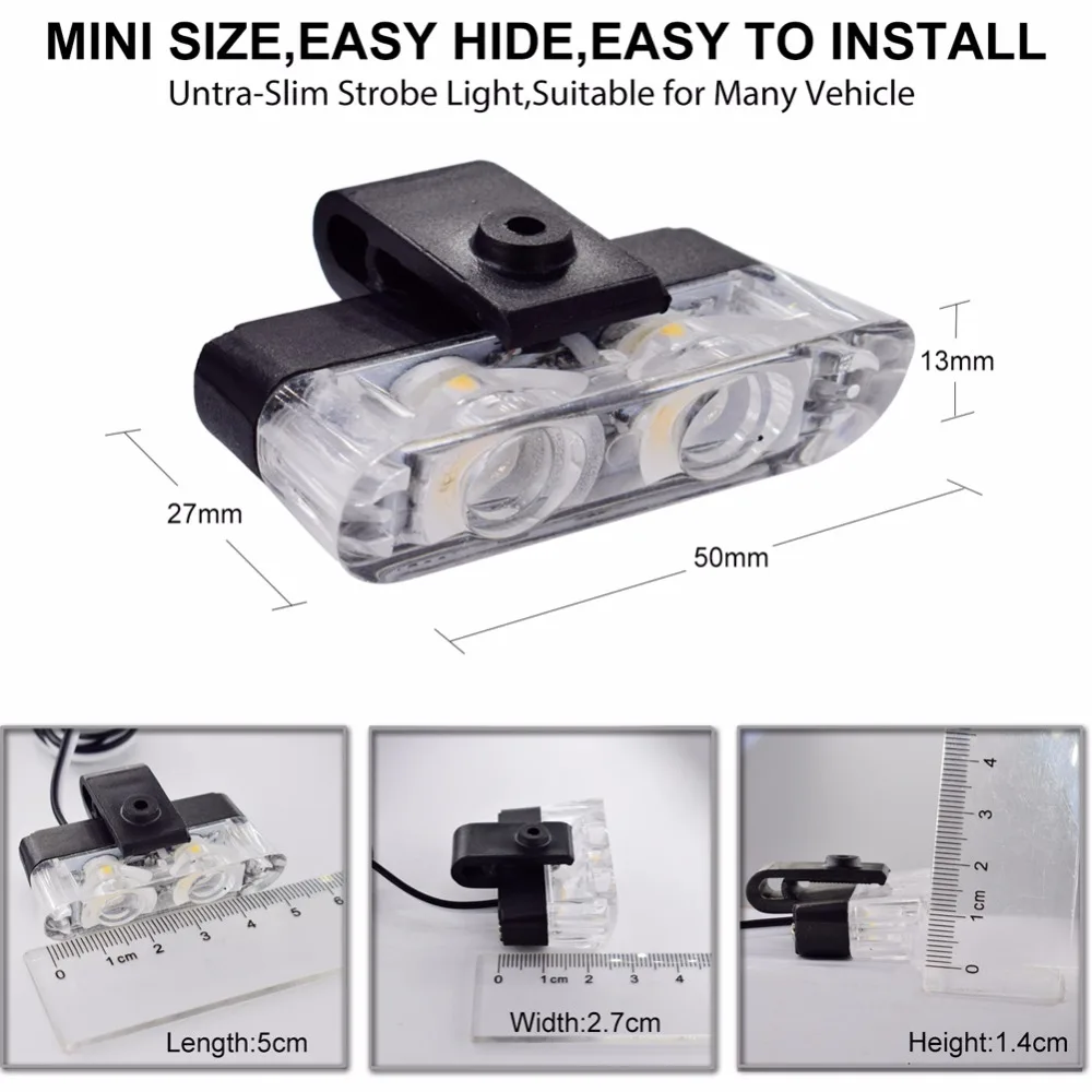 2x2 Led скорой помощи стробоскоп полицейский свет 12 В Автомобильный мигающий