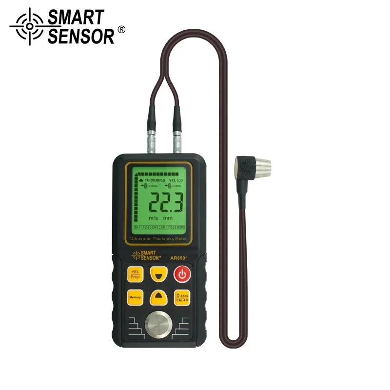 

SMART SENSOR Digital Ultrasonic Thickness Gauge Meter Tester Width Measuring Instrument range 1.2~225mm For Steel AluminiumPlate