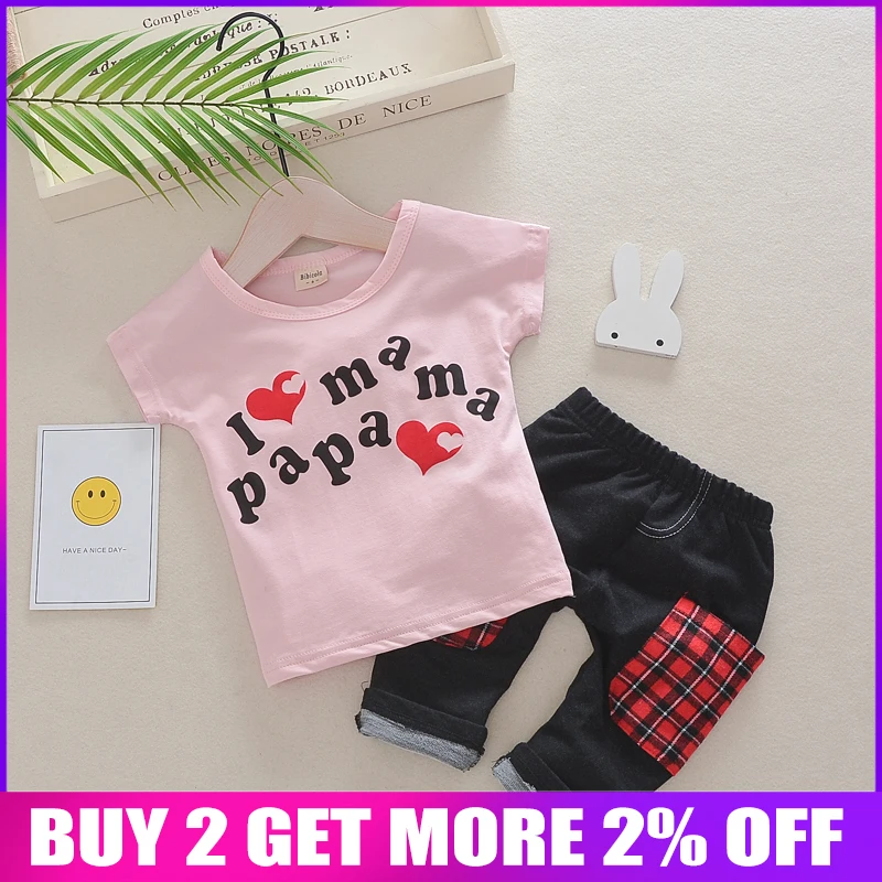 

BibiCola 2018 summer boys clothing set new cotton cartoon suit for children clothing girls kids casual tracksuits costume sets