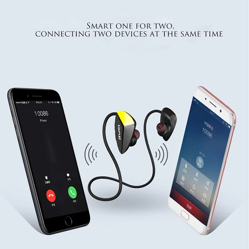Беспроводные Bluetooth Наушники AWEI A887BL с микрофоном стереонаушники шейным ремешком