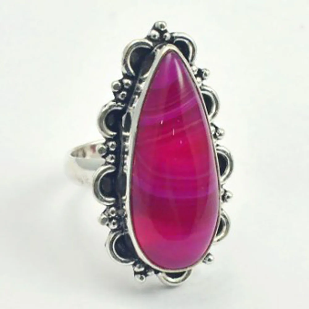 

Botswana Agates Ring Silver Overlay over Copper , Size: 7.25, R4435