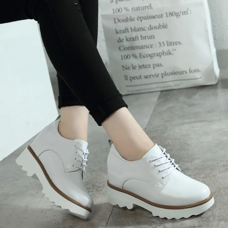 Women Sneakers 2018 Genuine Leather Oxford Shoes Women Flats