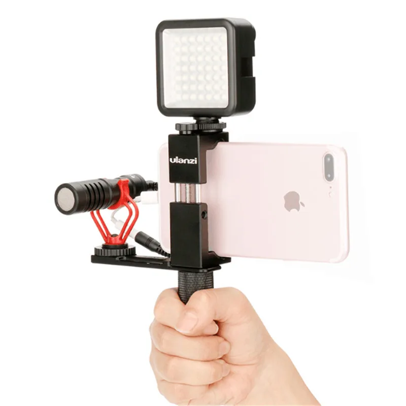 

Ulanzi Smartphone Video Rig Handle Grip Metal Tripod Mount Adapter for iPhone,Universal Cold Shoe Mount for LED Light Microphone